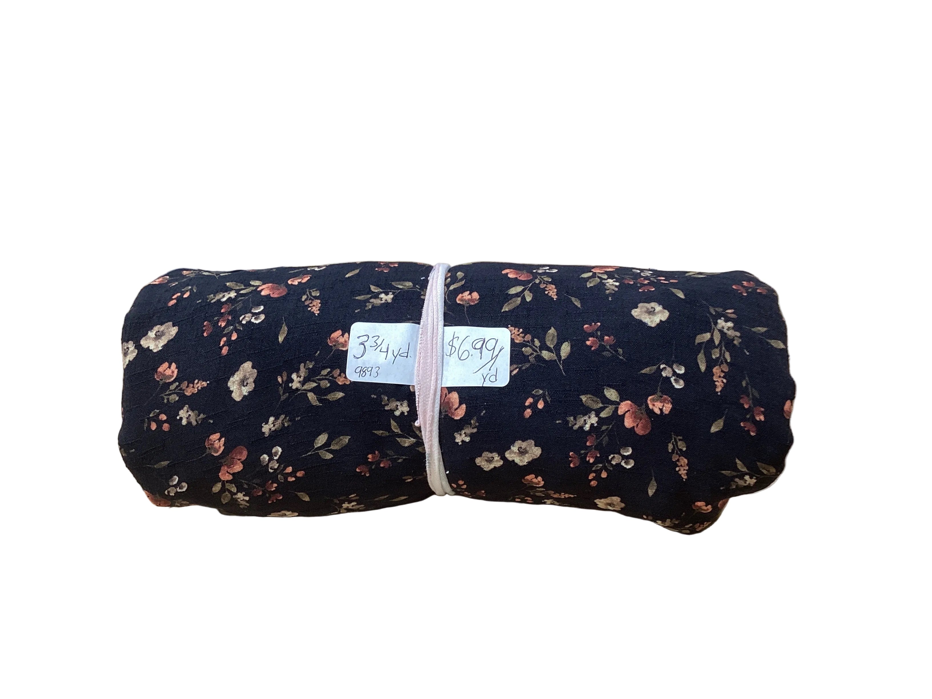 Remnant- Polyester - Fine Line Floral Print- Redwood 3.75 yd @ $6.99/yd.