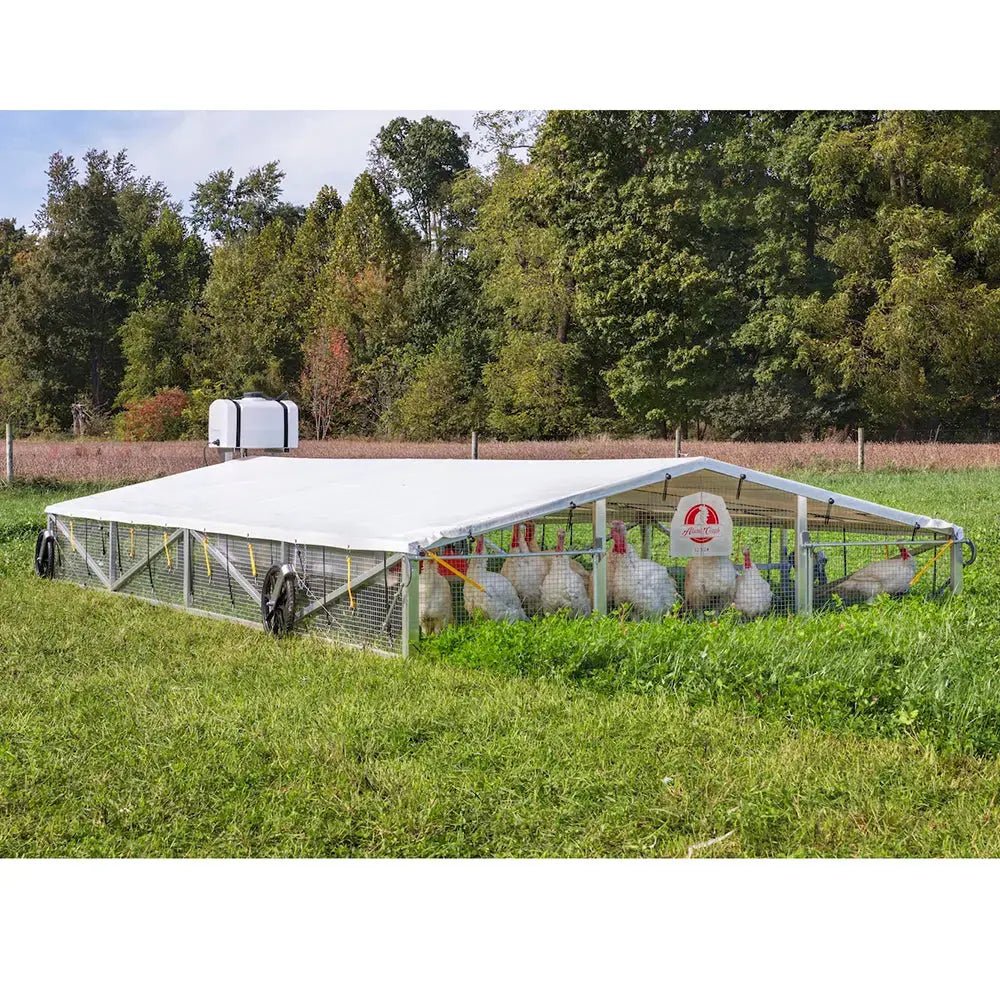 12x24 Alumi - Coop Mobile Chicken Broiler Coop - Coop, Tray Feeders, Bell Waterer, 26 gal Water Tank - Homeplace Market LLC