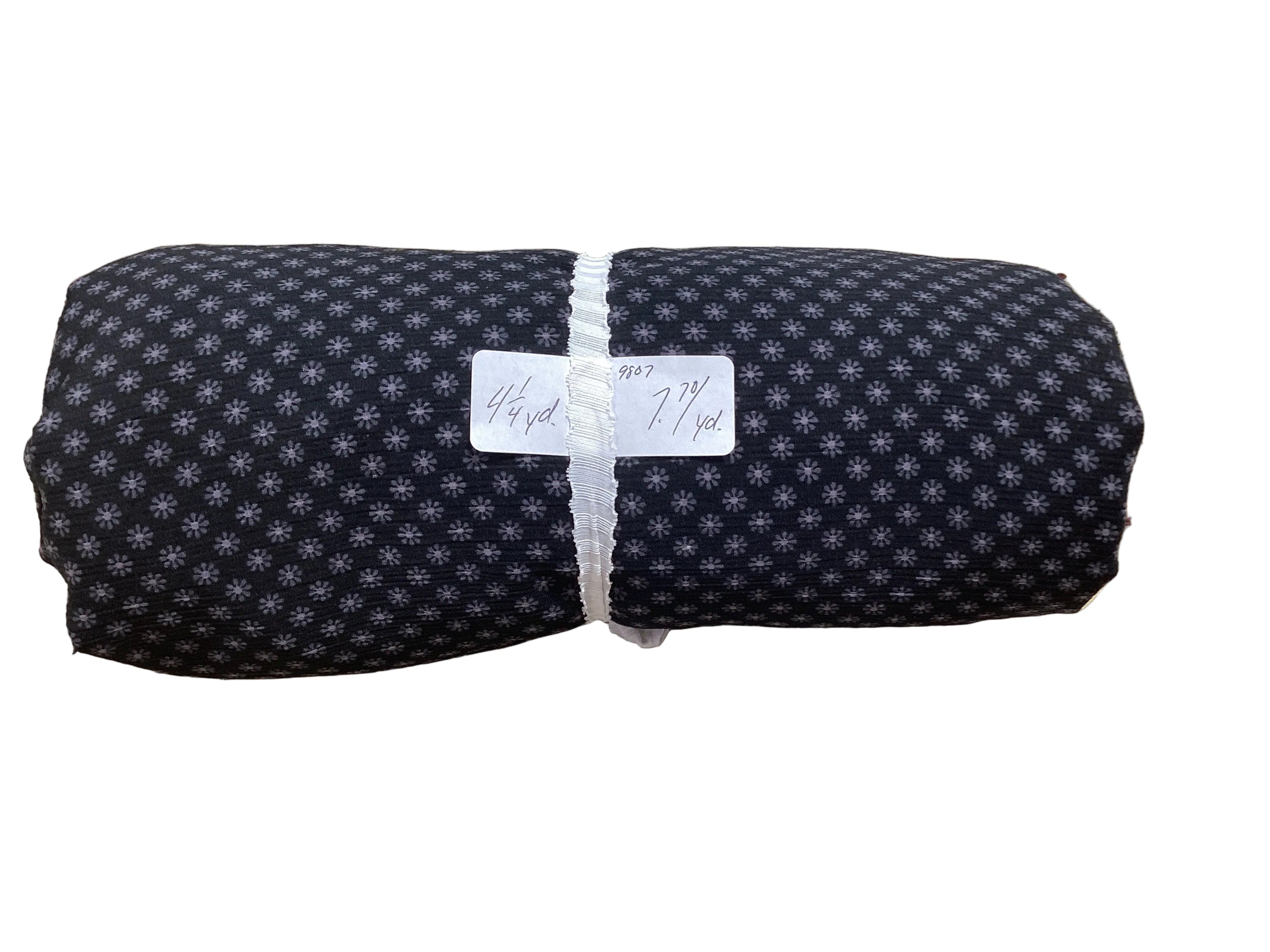 Remnant - Polyester crinkle, charcoal, 4.25yd. @ $7.70/yd.