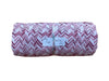 Remnant - seersucker poly w/ slight stretch, rose zigzag, 3 yd. @ $8.96/yd.