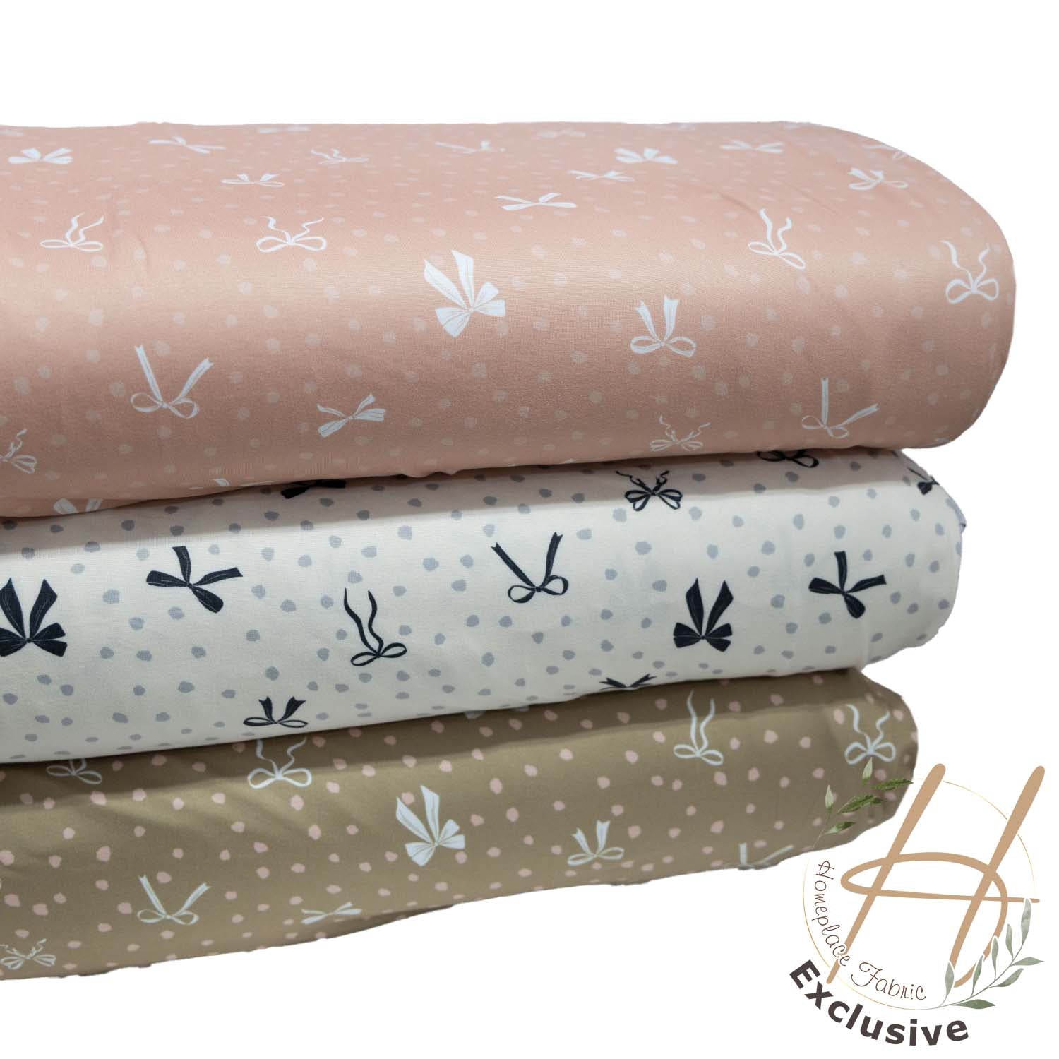 Double Brushed Poly - Bows & Dots