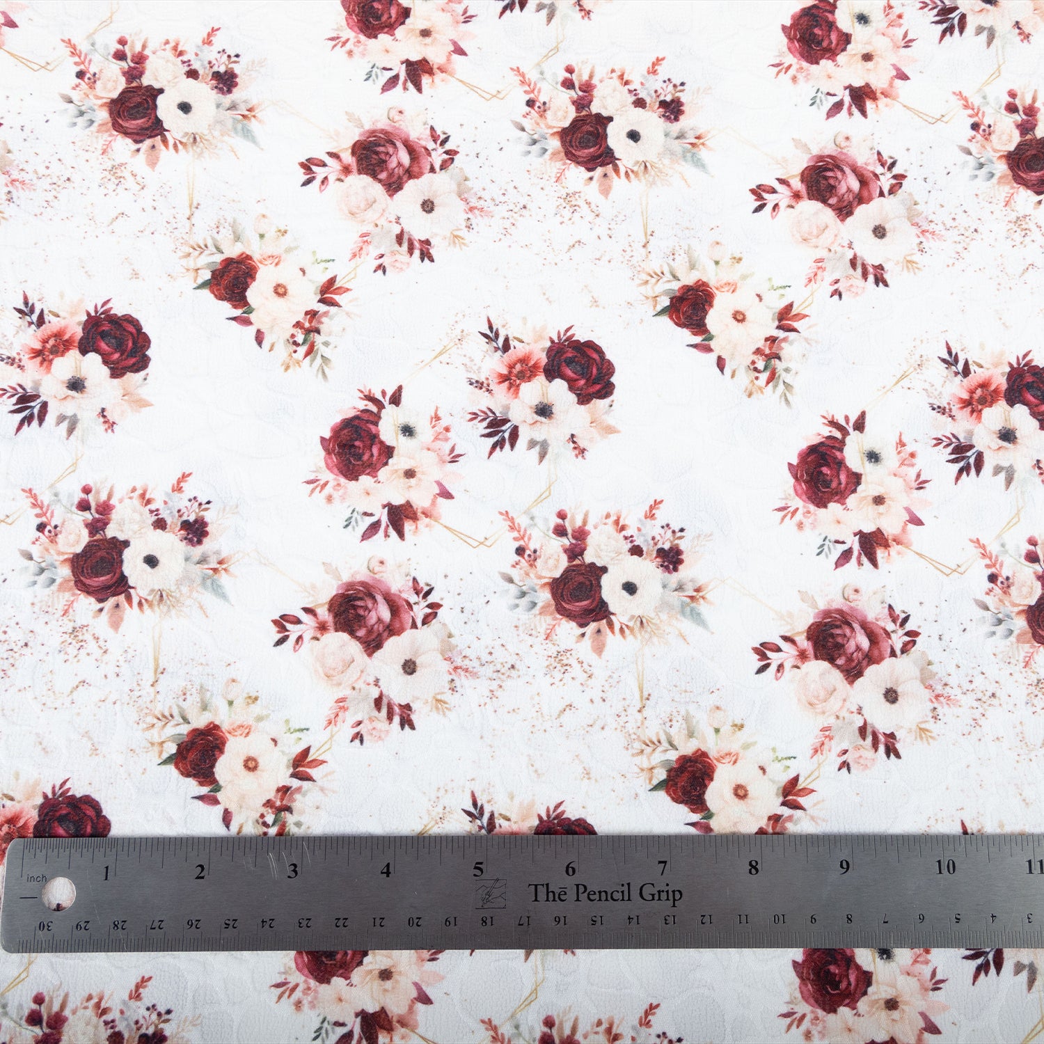Jacquard Poly - Burgundy Gold Floral