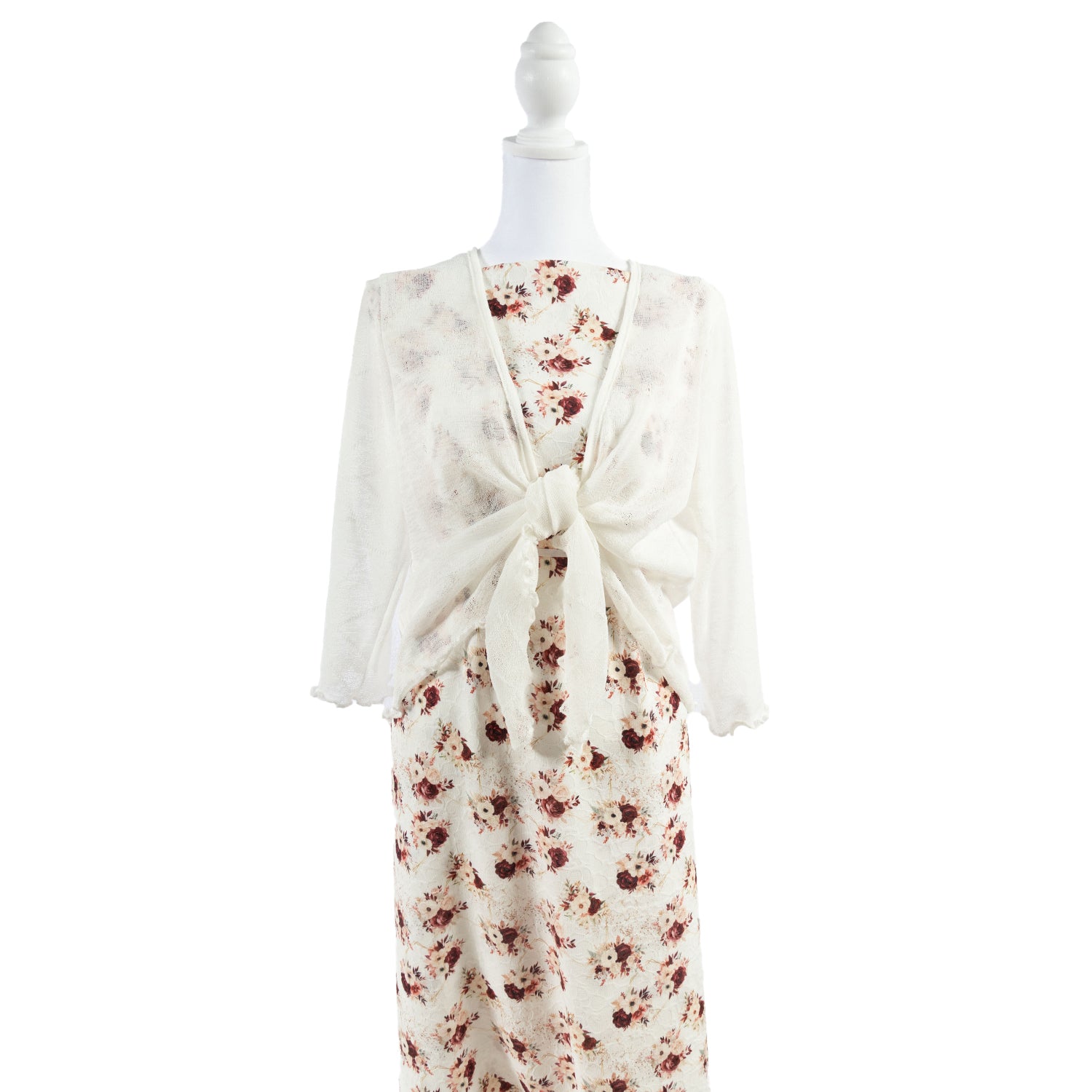 Jacquard Poly - Burgundy Gold Floral