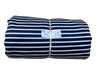Remnant - polyester knit, (one-way stretch), techno stripe, navy, 3 yd. @ $ 5.59/yd.
