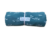 Remnant - linen/polyester, sea green, floral, 3 1/4 yd. @ $6.00/yd.