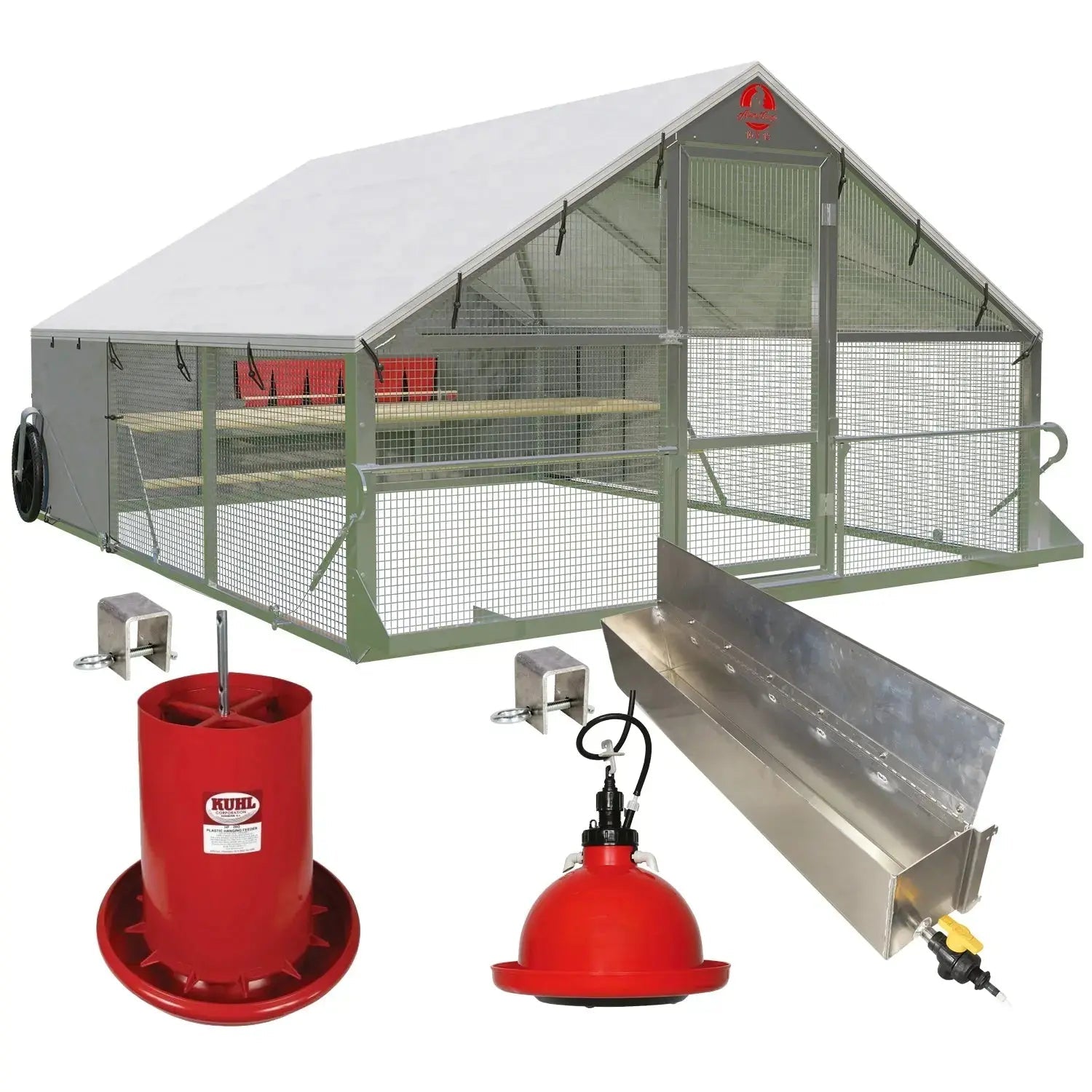 Alumi - Coop Classic - 10x12 Lightweight, Aluminum, Chicken Coop Tractor for Chickens - Homeplace Market LLC