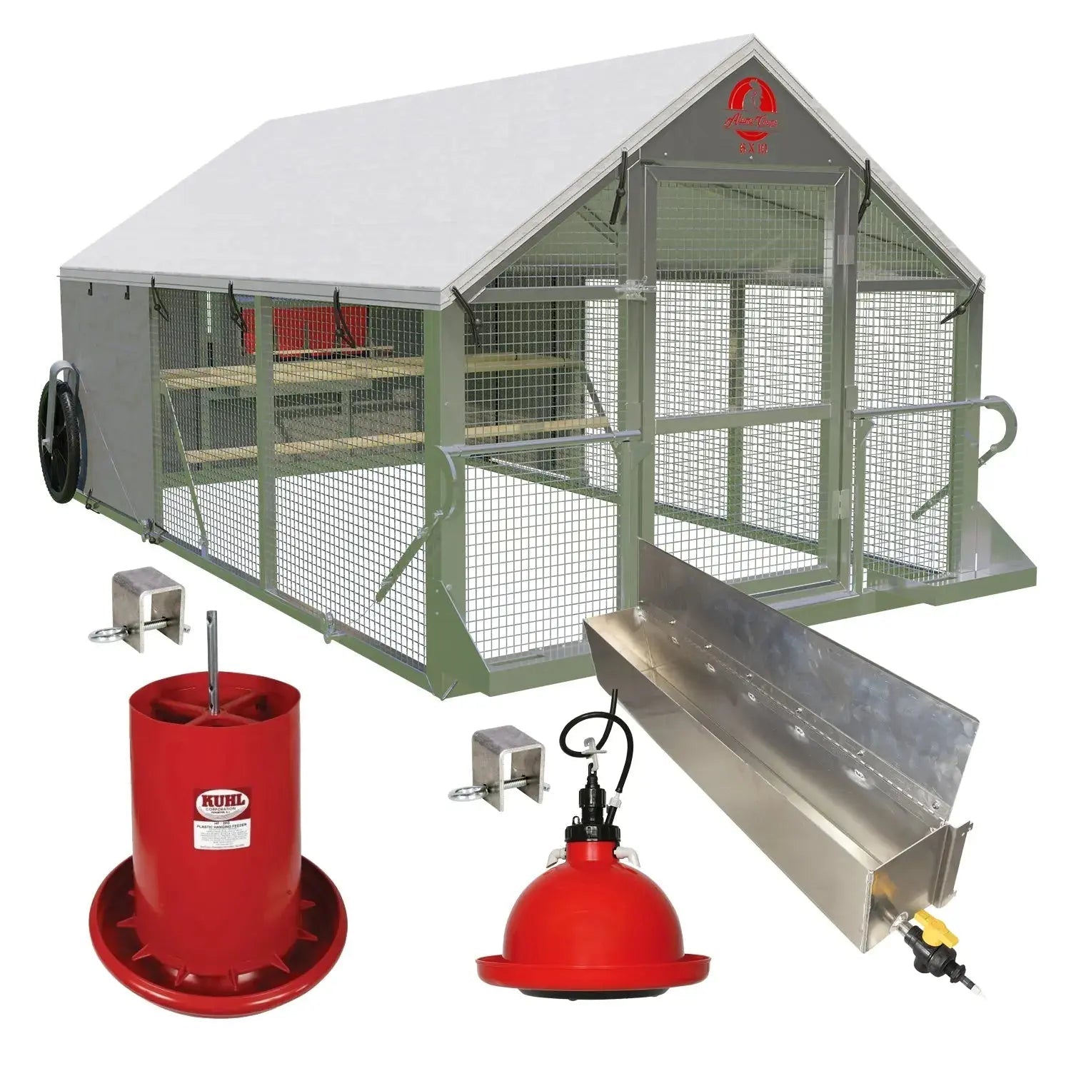 Alumi - Coop Classic - 6x10 Lightweight, Aluminum, Chicken Coop Tractor for Chickens - Homeplace Market LLC