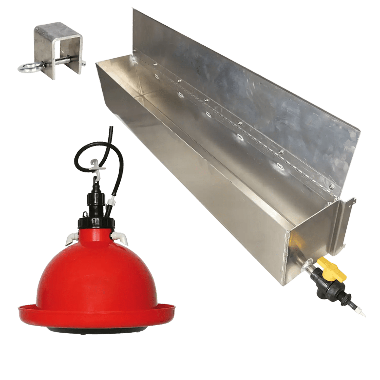 Alumi - Coop - Premium Saddle Water Tank 10 gal - Plasson Bell Waterer Kit - Homeplace Market LLC