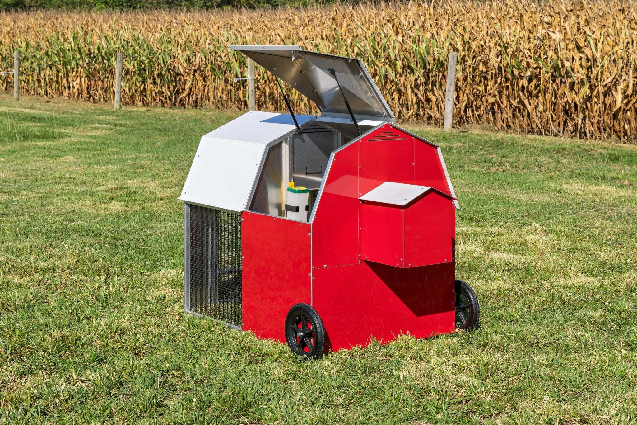 Alumi - Coop REDLINE - 3x4 - Deluxe Mobile Chicken Coop with Shelter - Chicken Tractor - Homeplace Market LLC