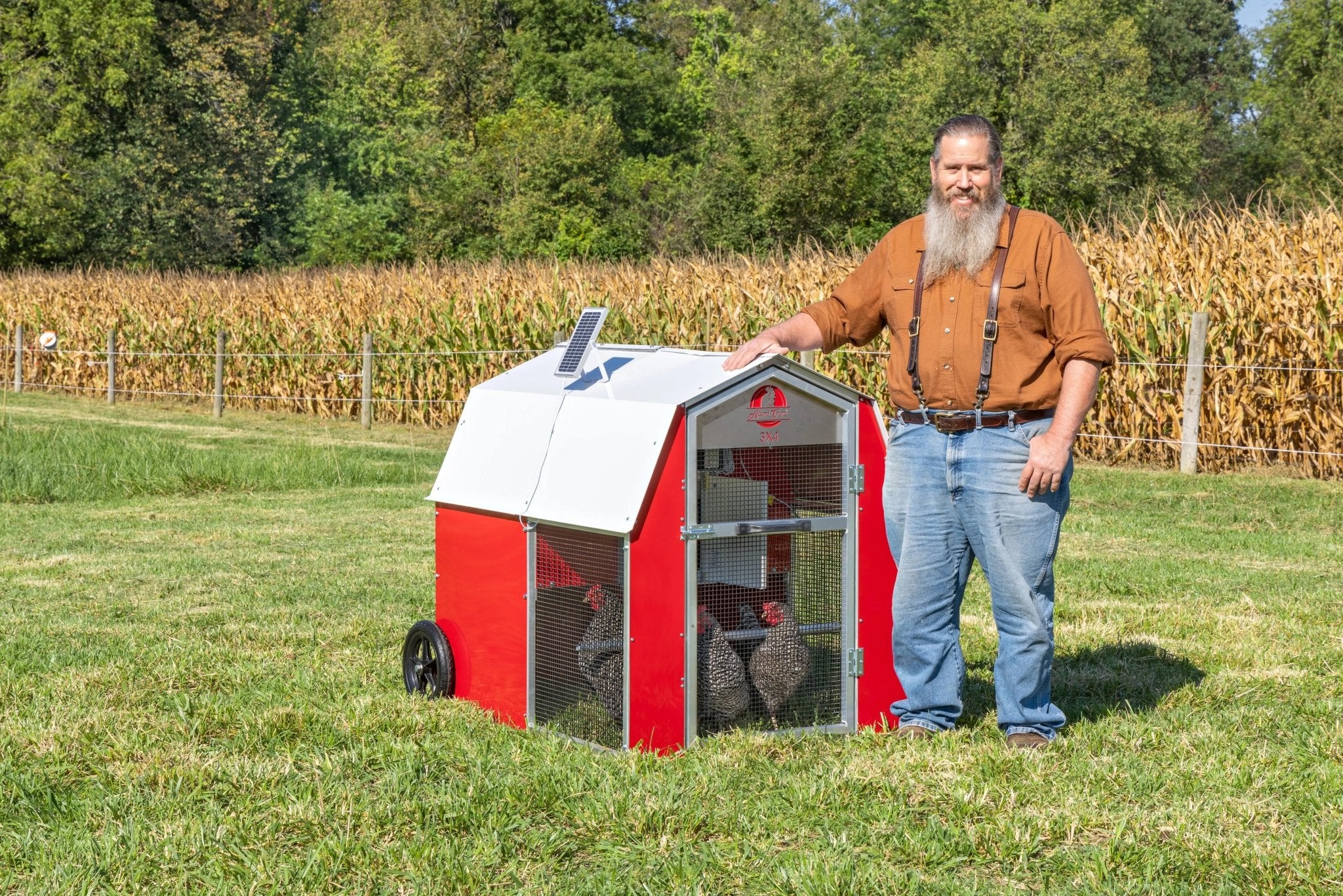 Alumi - Coop REDLINE - 3x4 - Deluxe Mobile Chicken Coop with Shelter - Chicken Tractor - Homeplace Market LLC