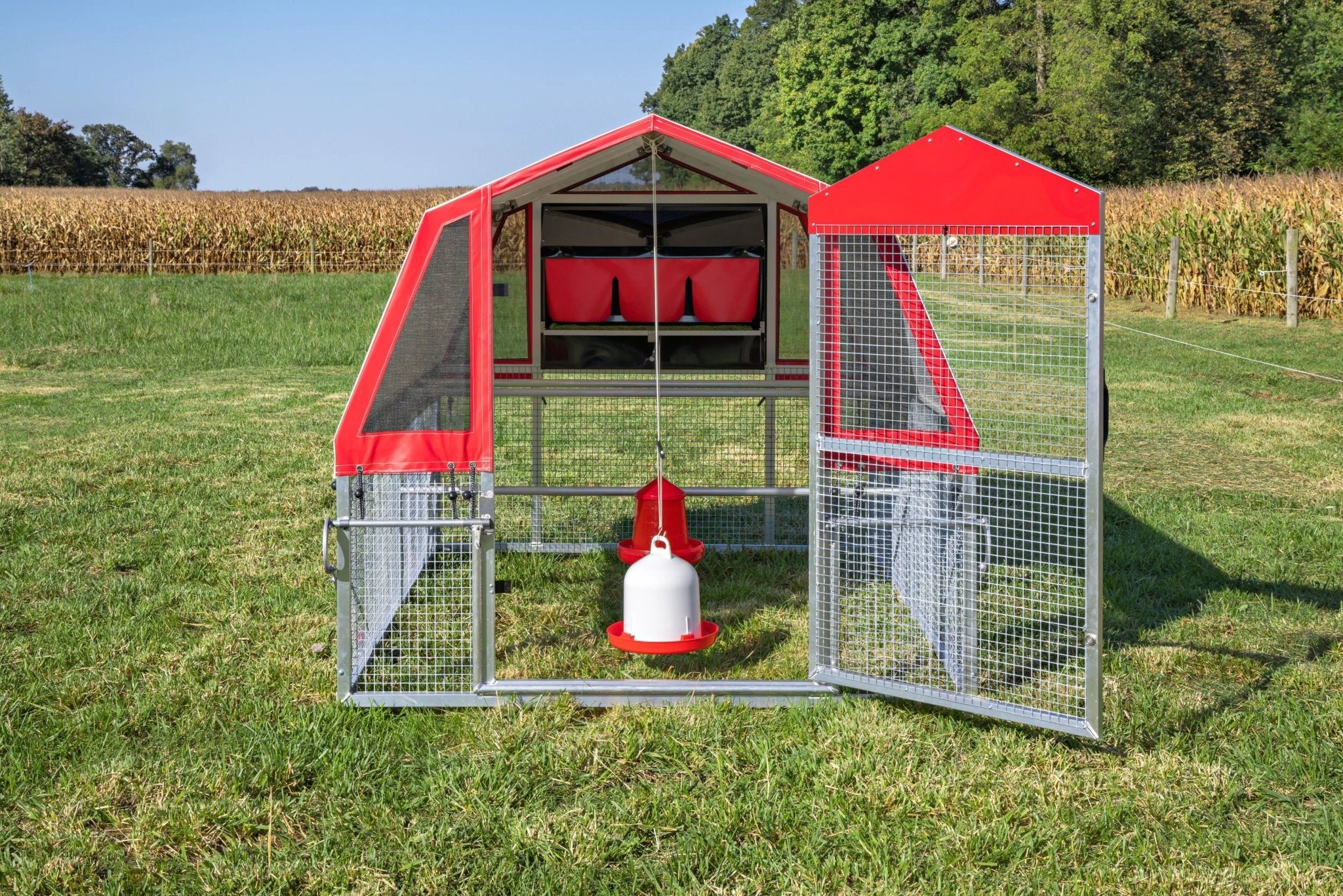 Alumi - Coop REDLINE - 6x8 - Layer Kit with Feeder, Waterer, Nestbox - Chicken Tractor - Homeplace Market LLC