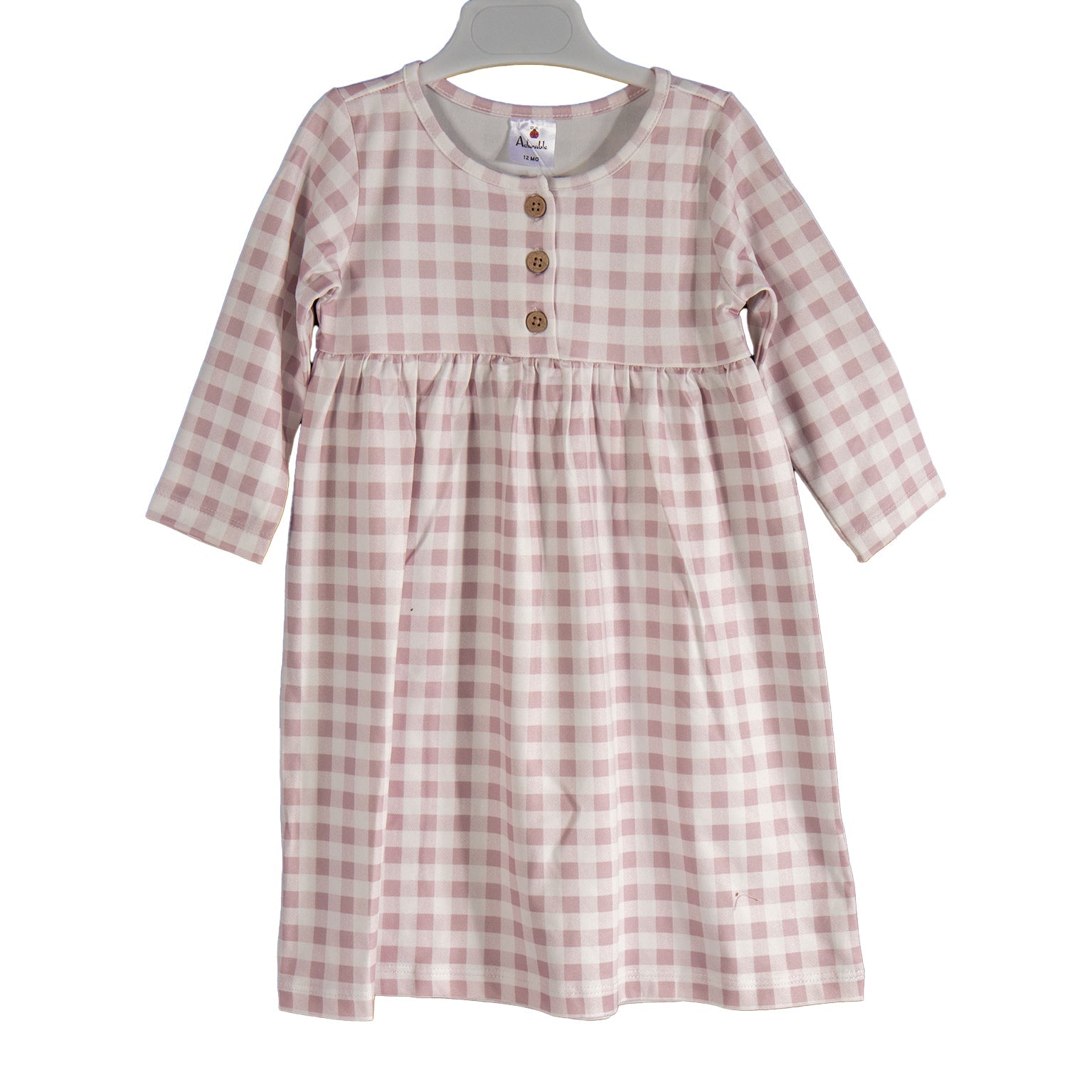 Baby & Toddler Knit Dresses w/ Headband - Long Sleeve - Rose Plaid - Homeplace Market LLC
