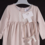 Baby & Toddler Knit Dresses w/ Headband - Long Sleeve - Tan Geo - Homeplace Market LLC