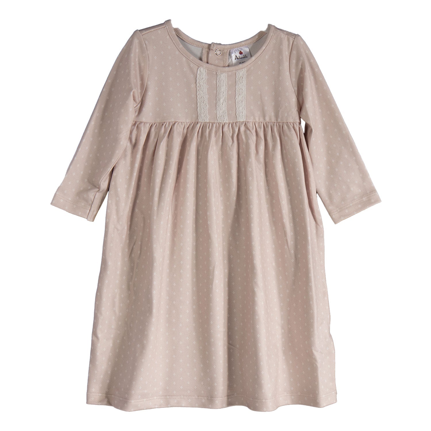 Baby & Toddler Knit Dresses w/ Headband - Long Sleeve - Tan Geo - Homeplace Market LLC