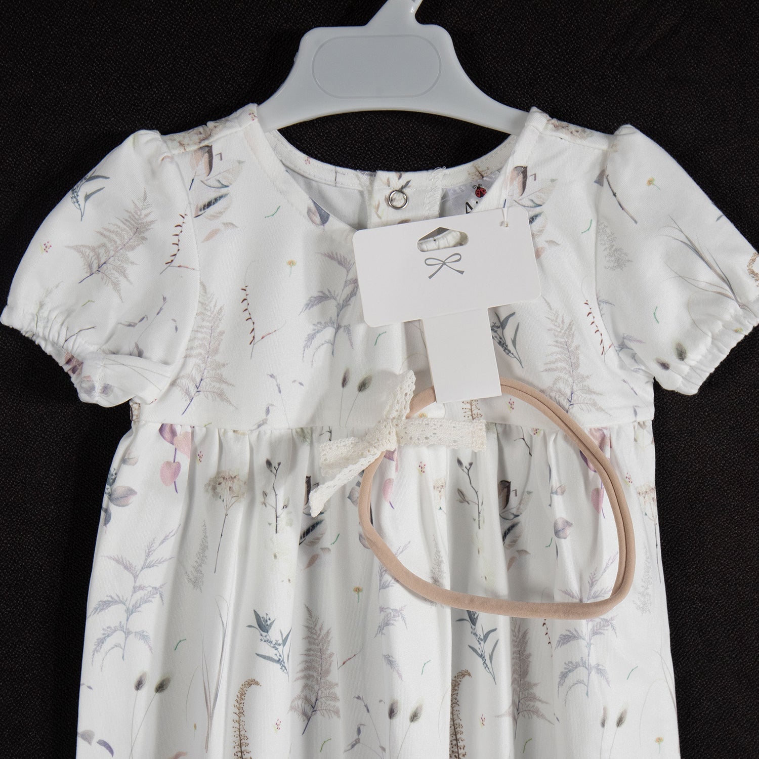 Baby & Toddler Knit Dresses w/ Headband - Short Sleeve - Leaf Print - Homeplace Market LLC