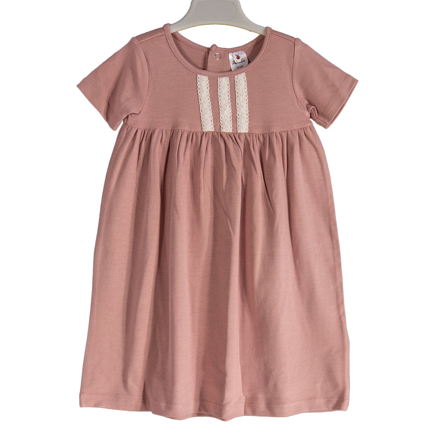 Baby & Toddler Knit Dresses w/ Headband - Short Sleeve - Rose Solid - Homeplace Market LLC