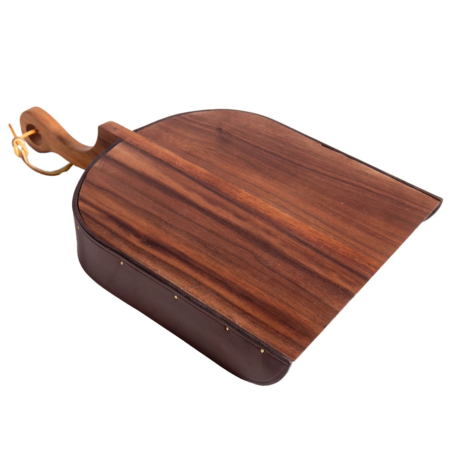 Charcuterie Board Dust Pan Serving Patter - Handmade Solid Wood & Leather Skirting - Homeplace Market LLC