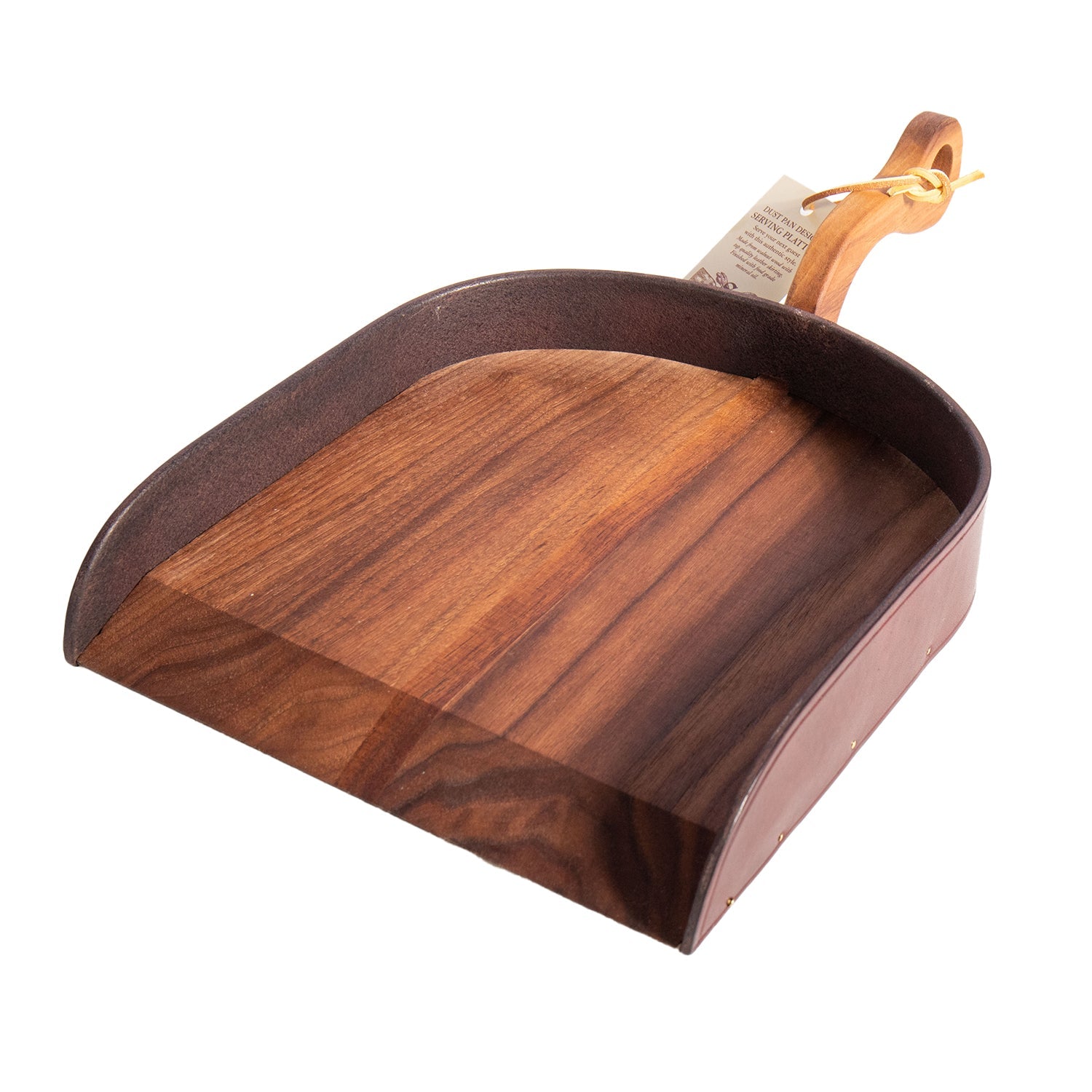 Charcuterie Board Dust Pan Serving Patter - Handmade Solid Wood & Leather Skirting - Homeplace Market LLC