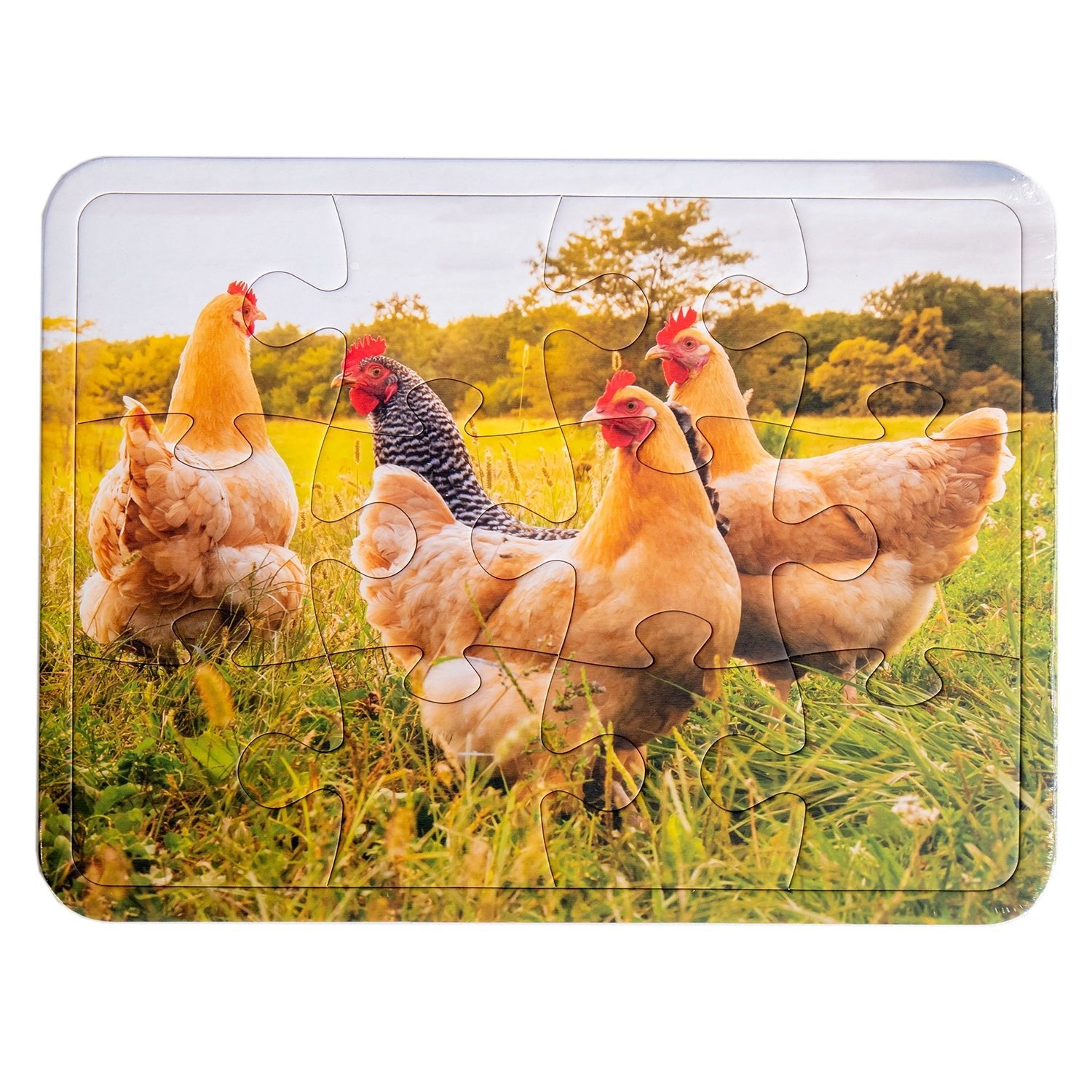 Clucking Hens Tray Puzzle - 12 Piece - Homeplace Market LLC