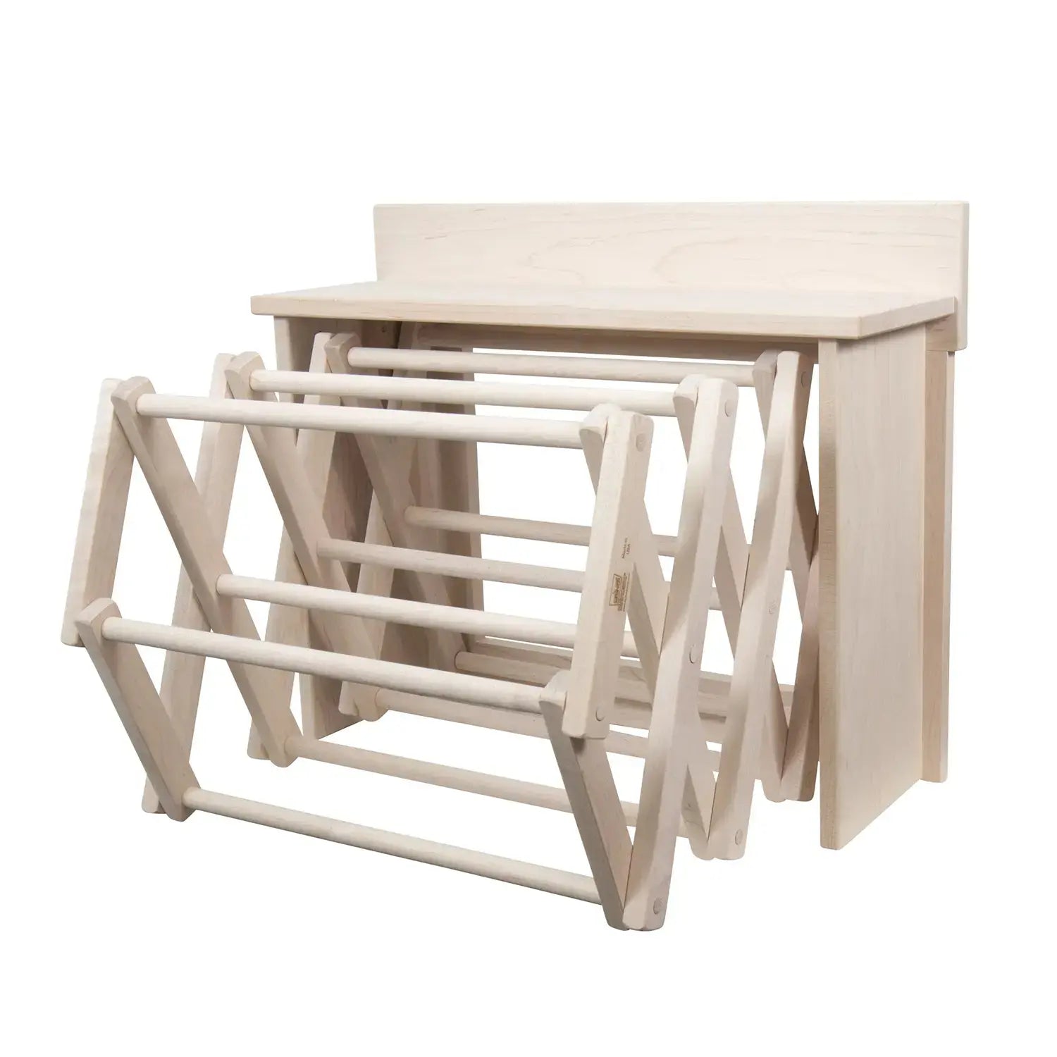 Hickoryware - 20" Wall Mounted, Cloth Drying Rack - Natural Unfinished Wood - Made in USA - Homeplace Market LLC