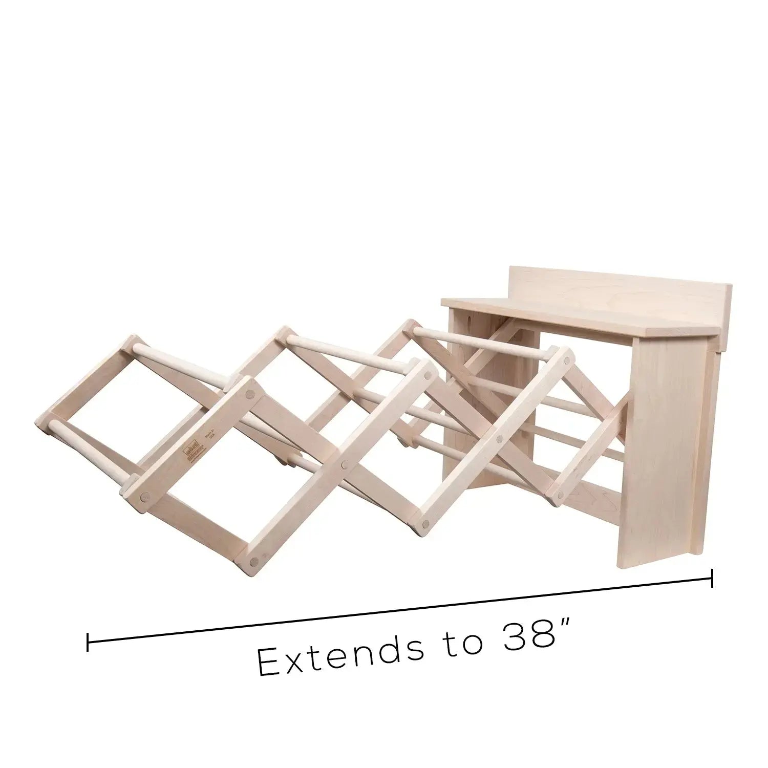 Hickoryware - 20" Wall Mounted, Cloth Drying Rack - Natural Unfinished Wood - Made in USA - Homeplace Market LLC