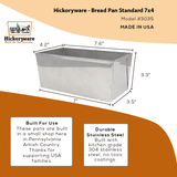 Hickoryware - Bread Pan Standard 7x4 Stainless Steel - Hand Made In USA - Not Polished - (1 Pan) - Homeplace Market LLC