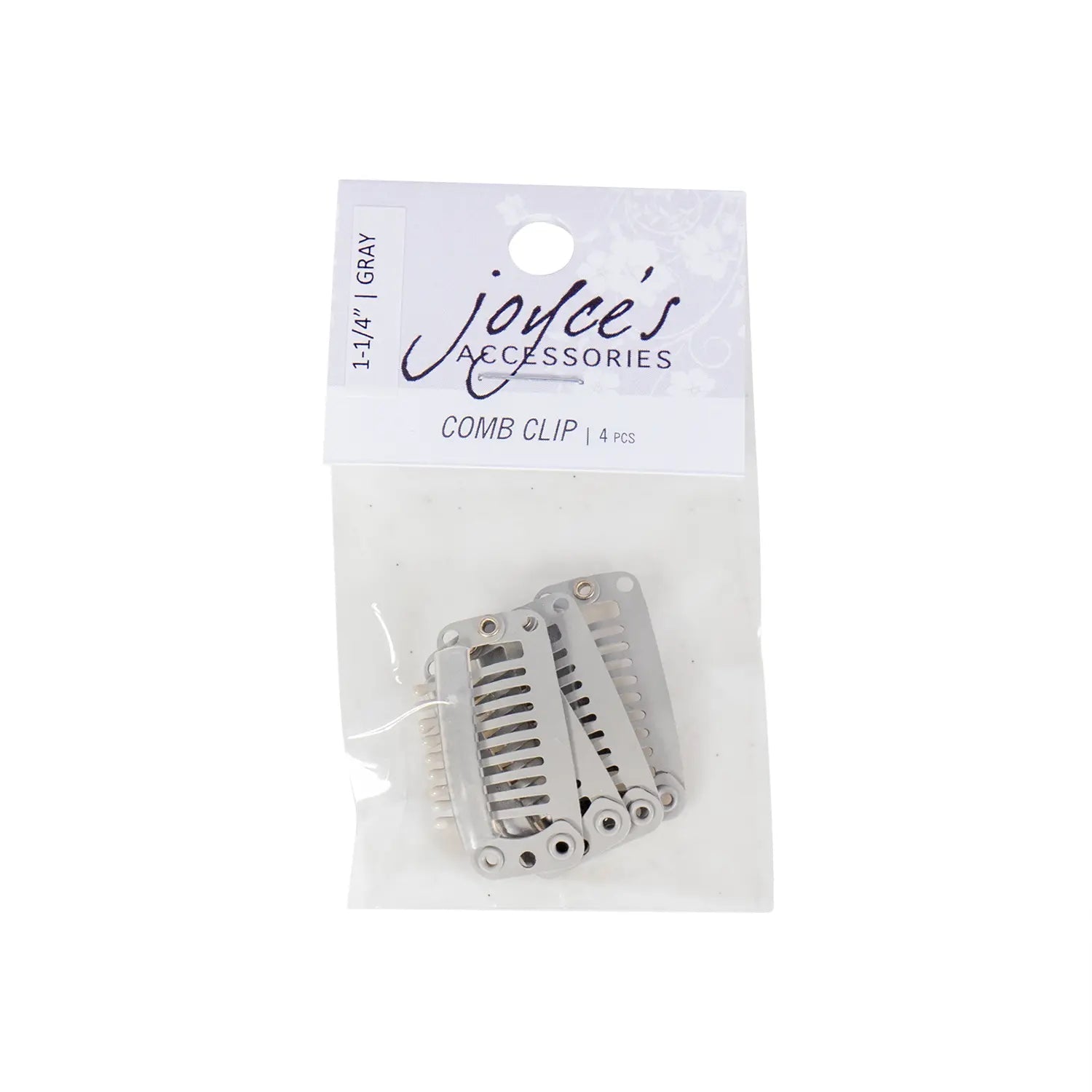 Joyce's Accessories - 1 - 1/4" Comb Clip (4 piece) (Gray) - Homeplace Market LLC