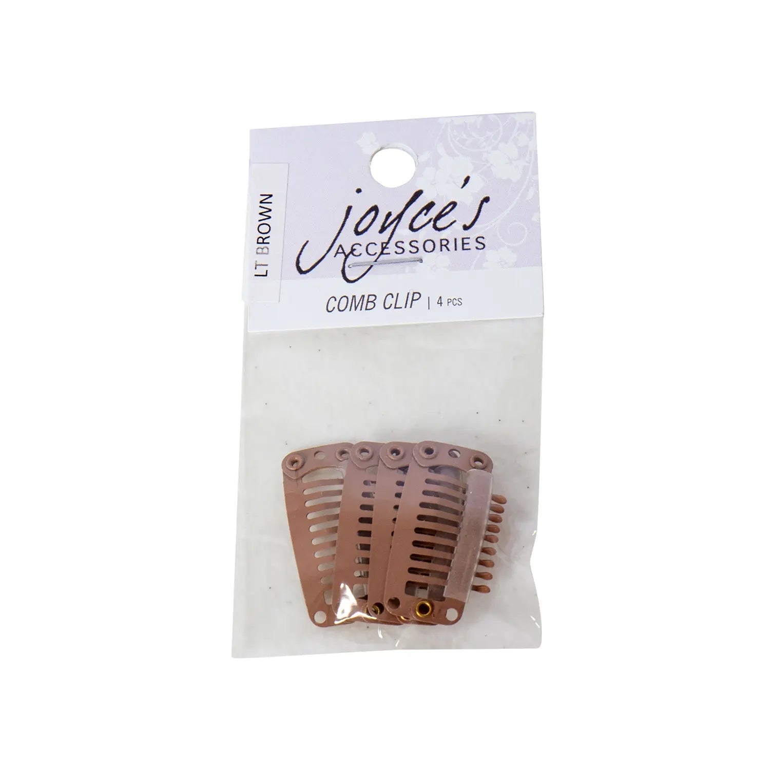 Joyce's Accessories - 1 - 1/4" Comb Clip (4 piece) (Light Brown) - Homeplace Market LLC