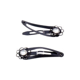 Joyce's Accessories - Crystal Snap Clip - (1 - 1/4") (2 piece, Black) - Homeplace Market LLC