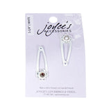 Joyce's Accessories - Crystal Snap Clip - (1 - 1/4") (2 piece, White) - Homeplace Market LLC