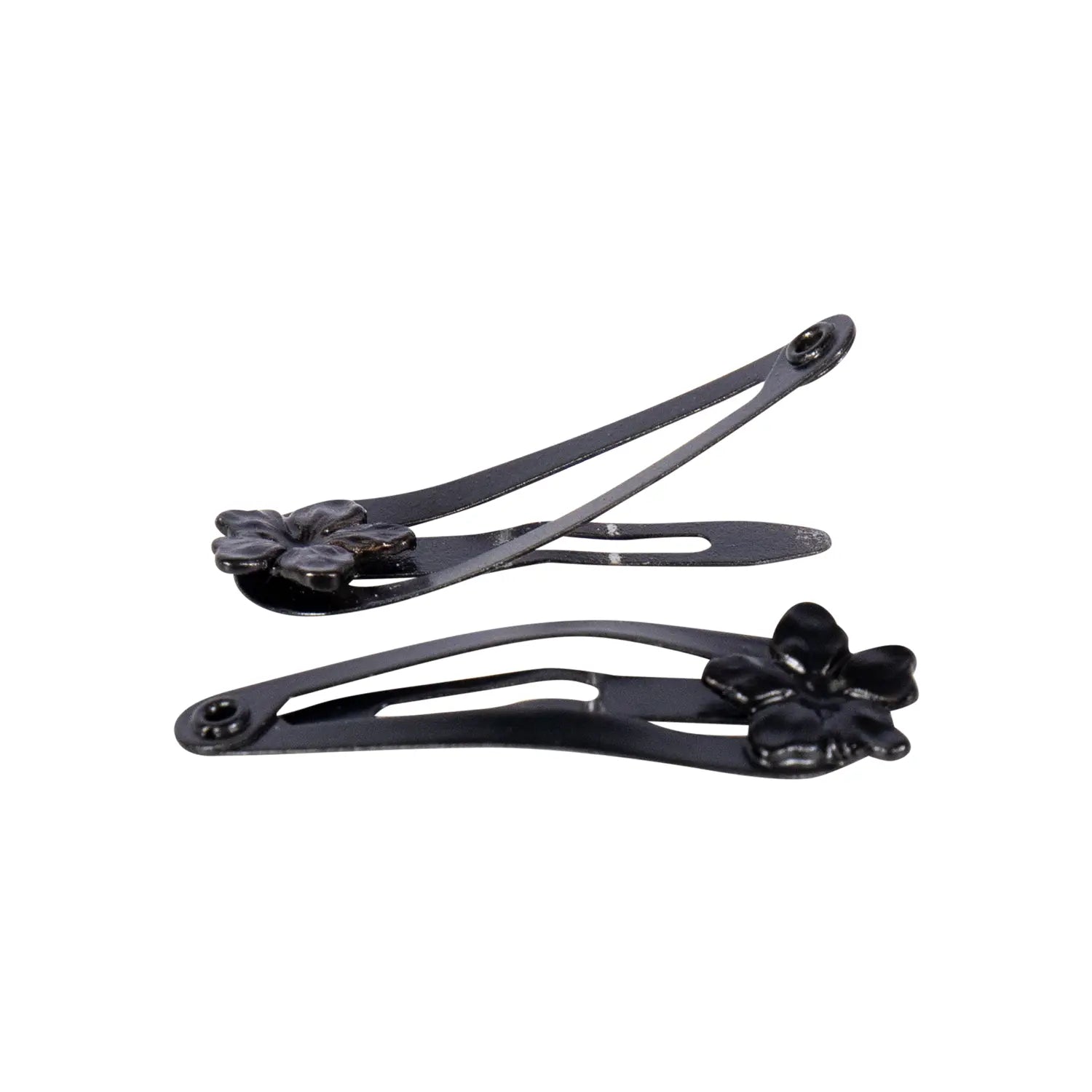Joyce's Accessories - Floral Snap Clip - (1 - 1/4") (2 piece, Black) - Homeplace Market LLC