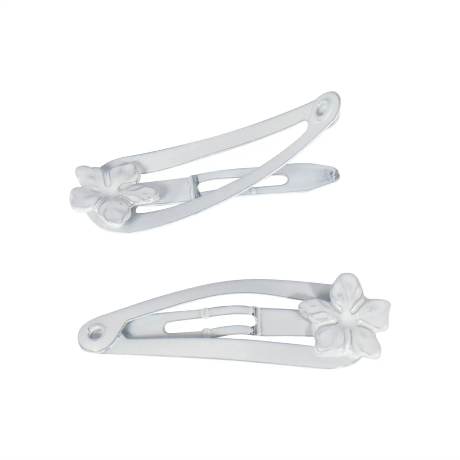 Joyce's Accessories - Floral Snap Clip - (1 - 1/4") (2 piece, White) - Homeplace Market LLC