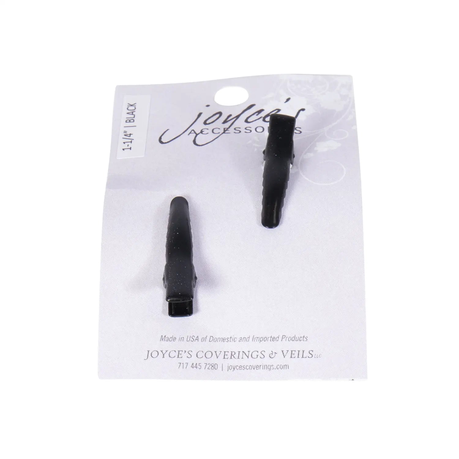 Joyce's Accessories - Plain Pinch Clip - (1 - 1/4") (2 piece, Black) - Homeplace Market LLC