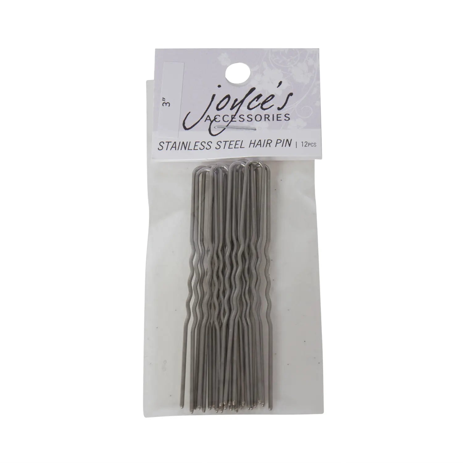 Joyce's Accessories - Stainless Steel Crinkle Hair Pins (12 piece) (3") - Homeplace Market LLC