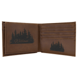 Laserable Leatherette Bi - Fold Wallet w/Flip ID Display - Homeplace Market LLC