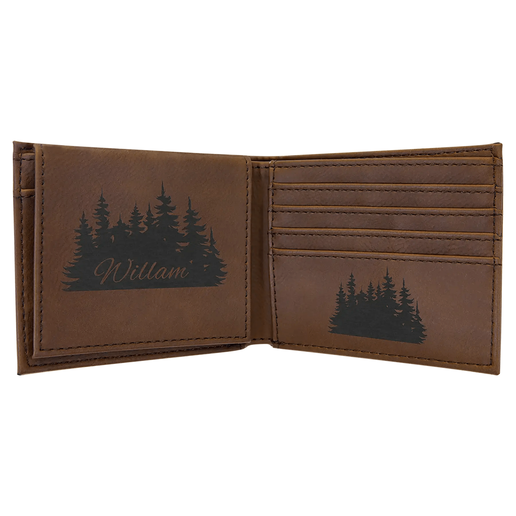 Laserable Leatherette Bi - Fold Wallet w/Flip ID Display - Homeplace Market LLC