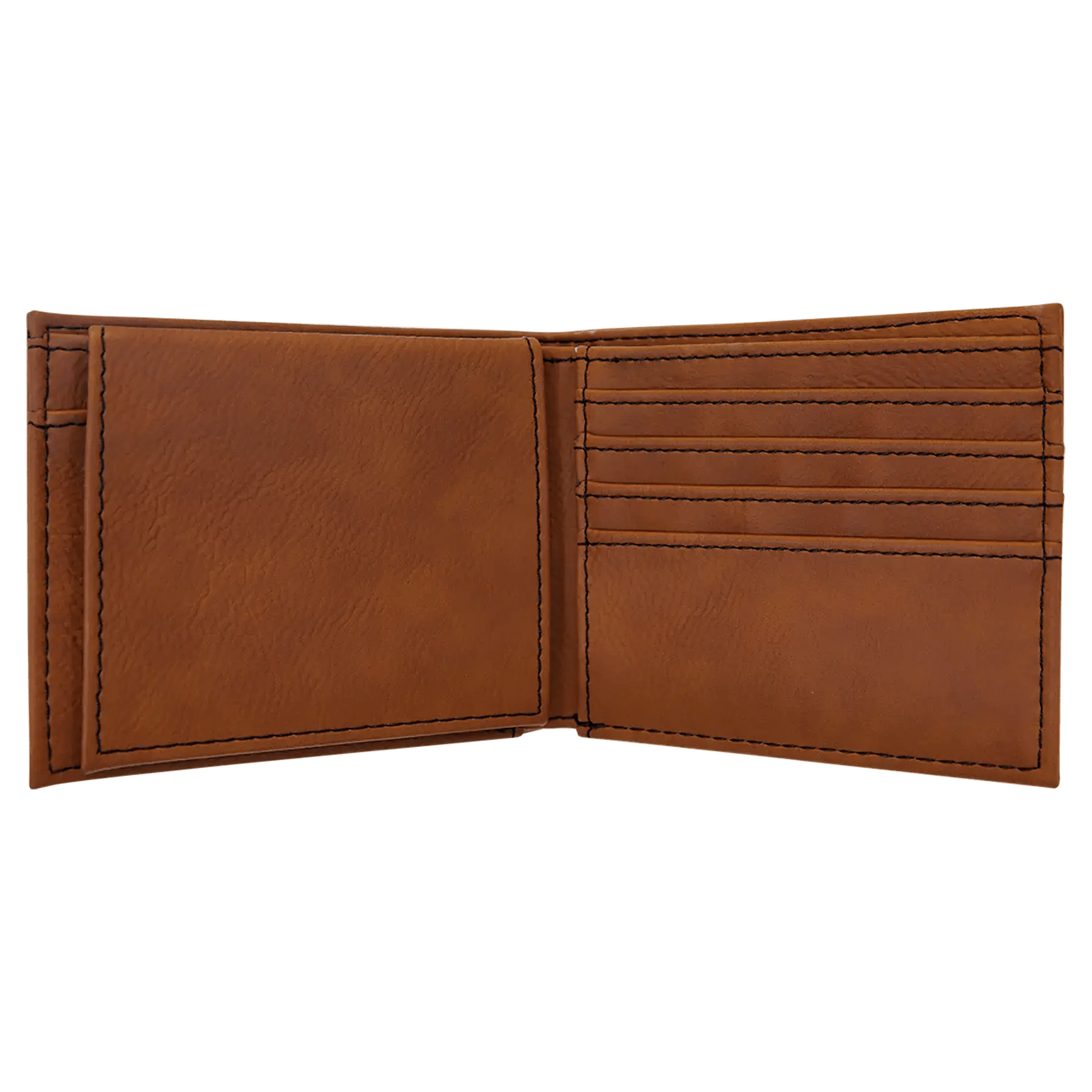Laserable Leatherette Bi - Fold Wallet w/Flip ID Display - Homeplace Market LLC