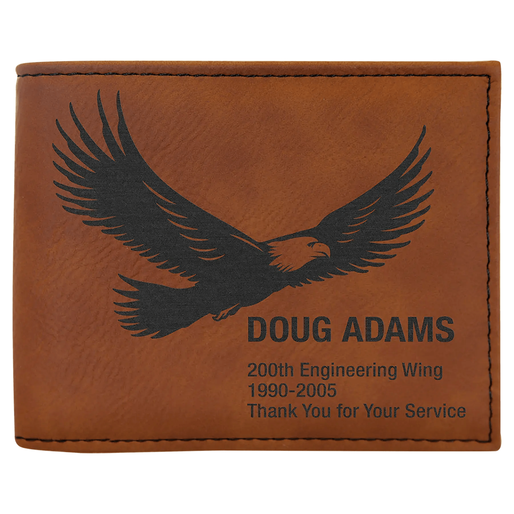 Laserable Leatherette Bi - Fold Wallet w/Flip ID Display - Homeplace Market LLC