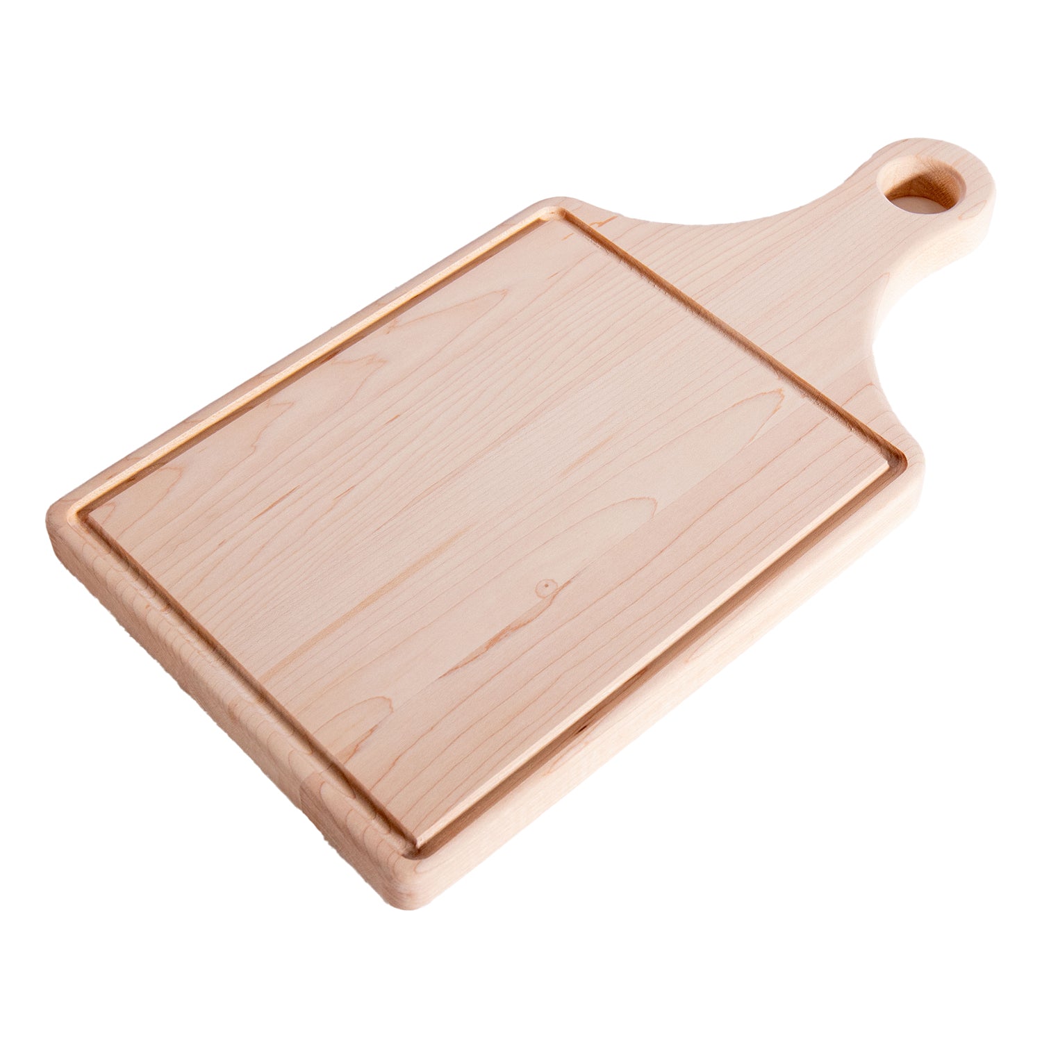 Maple Cutting Board Paddle Shape with Drip Ring - Engravable - Homeplace Market LLC