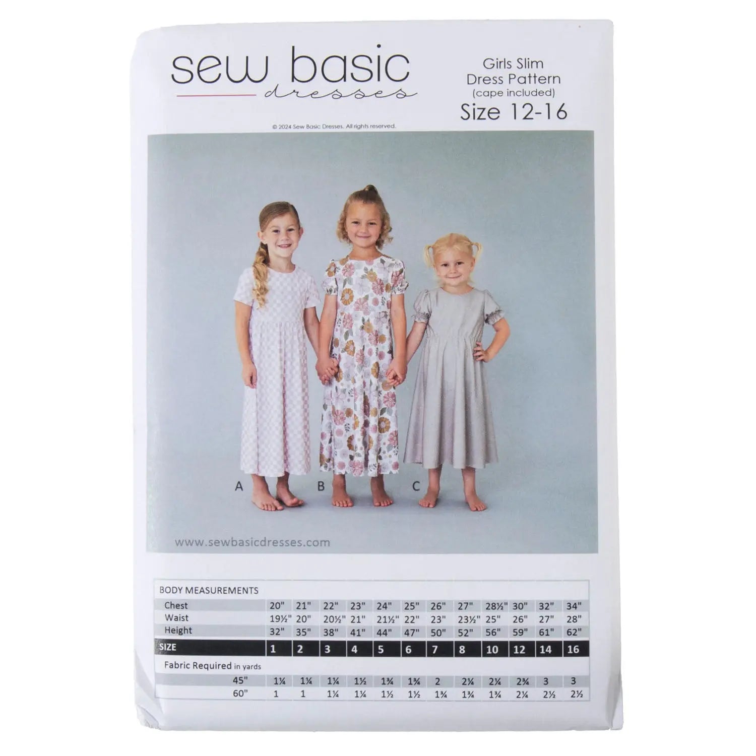 Pattern - Sew Basic - Girls' Slim Dress Pattern - Homeplace Market LLC