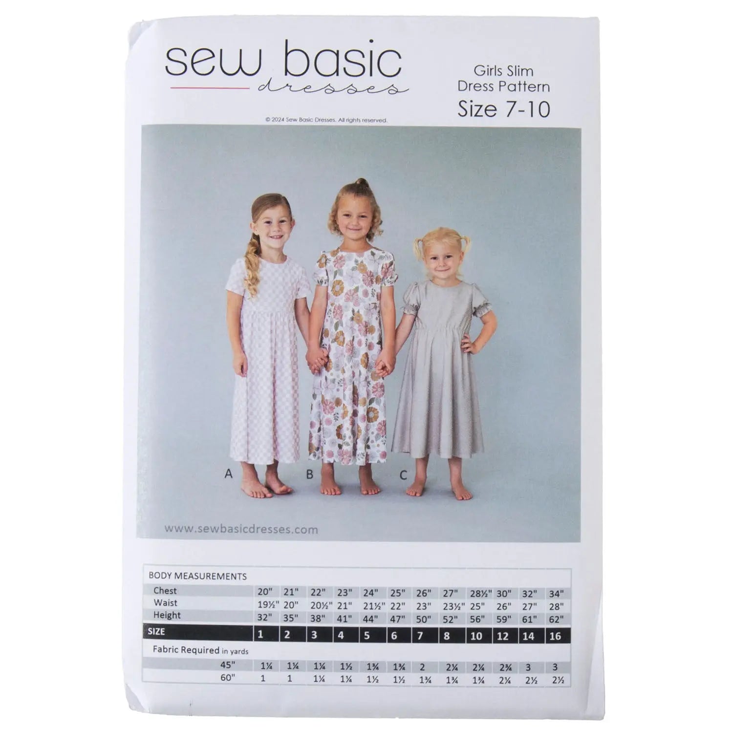 Pattern - Sew Basic - Girls' Slim Dress Pattern - Homeplace Market LLC