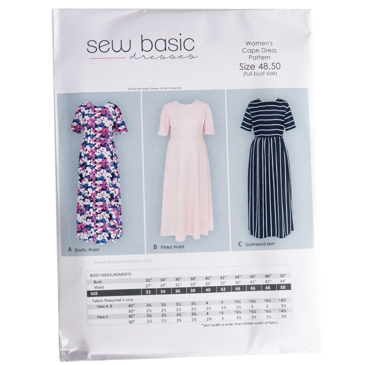 Pattern - Sew Basic - Women's Cape Dress Pattern - Homeplace Market LLC