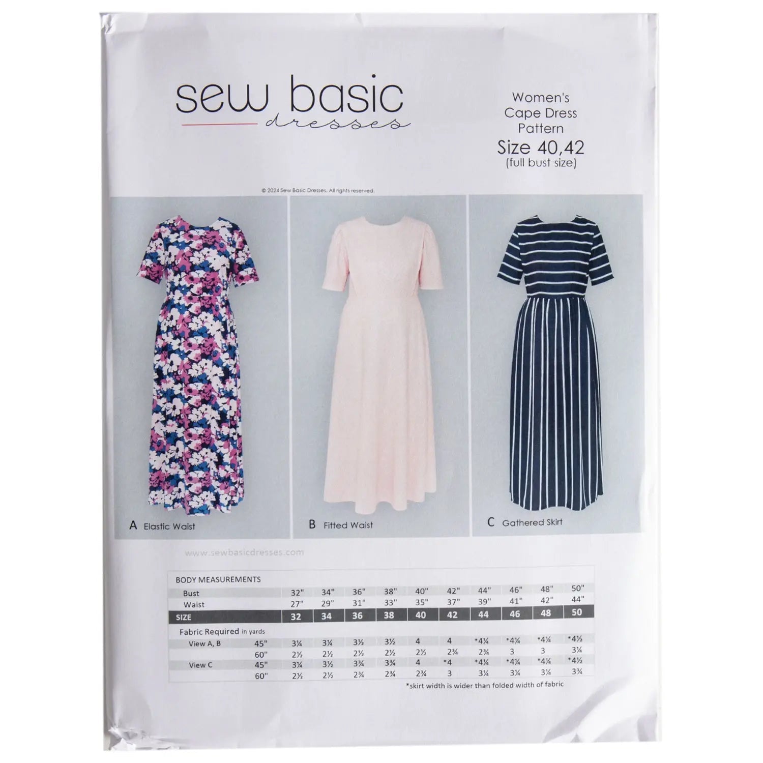Pattern - Sew Basic - Women's Cape Dress Pattern - Homeplace Market LLC