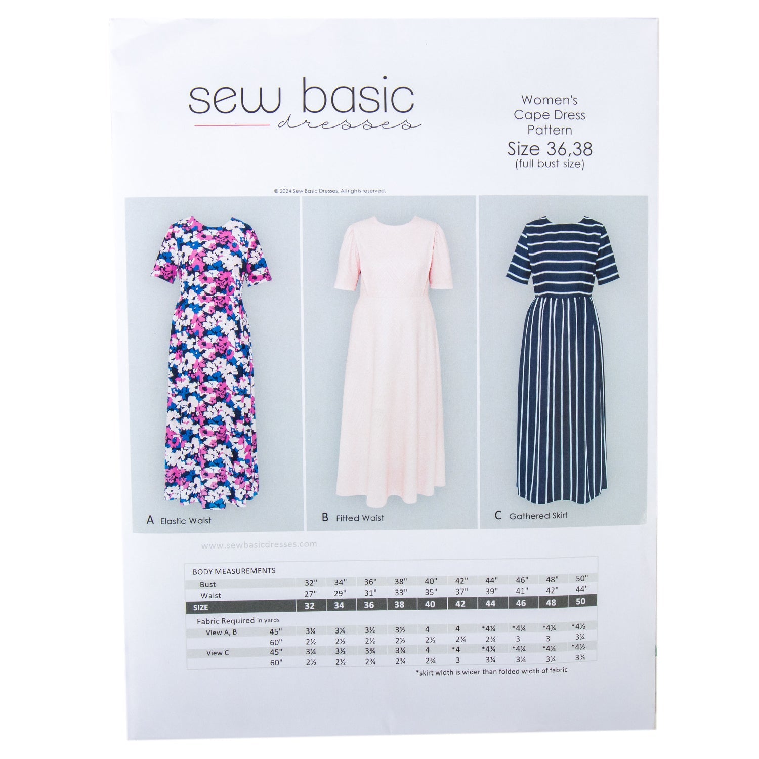 Pattern - Sew Basic - Women's Cape Dress Pattern - Homeplace Market LLC