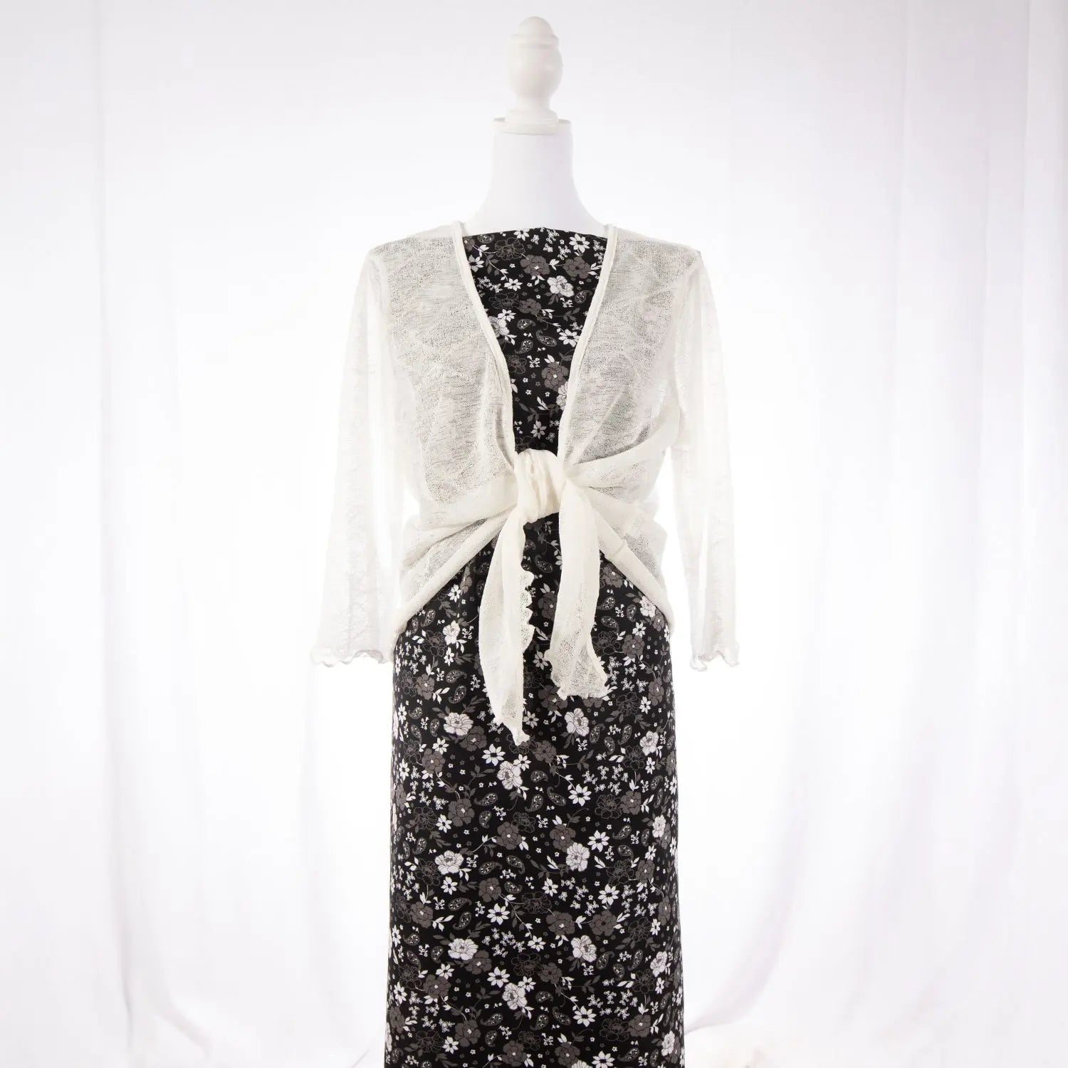 Polyester - Linen Peach Print Black - Homeplace Market LLC