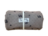 Remnant - butter knit, mocha, ditsy floral, 3 yd. @ $7.99/yd. - Homeplace Market LLC