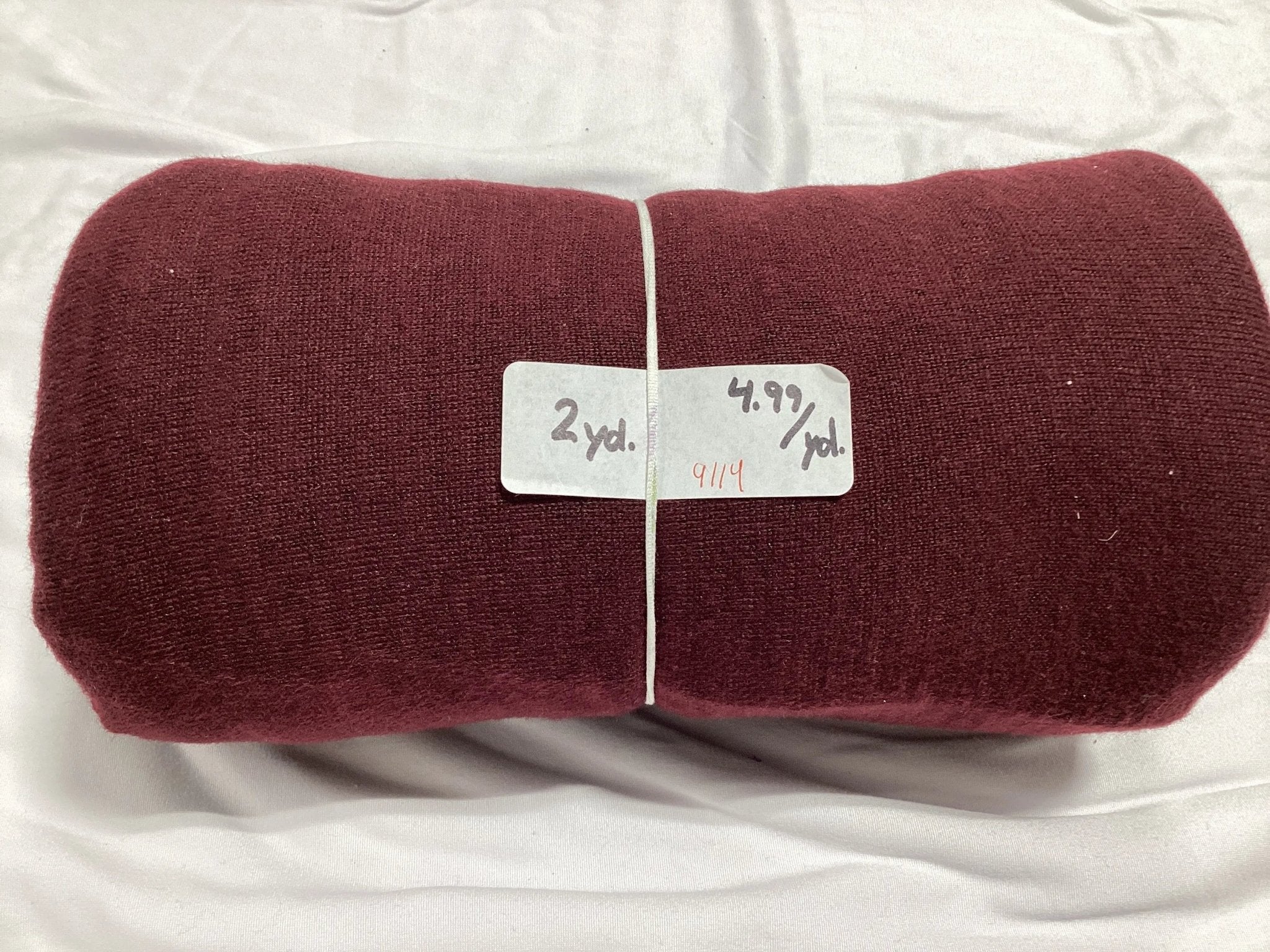 Remnant - Double Brushed Poly, Burgundy - 2 yard@ $4.99/yard - Homeplace Market LLC