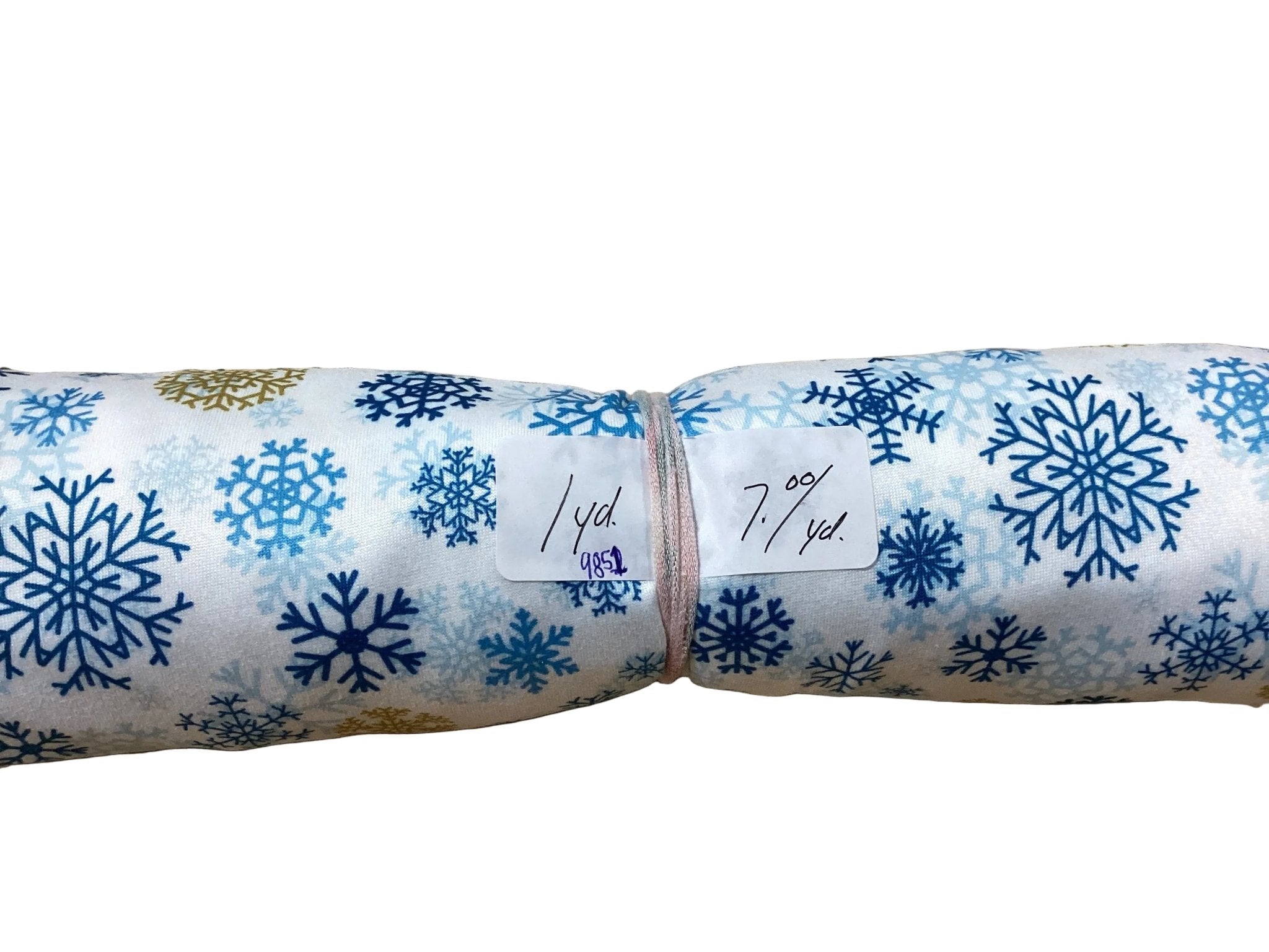 Remnant - double brushed poly, snowflakes, 1 yd. @ $7.00/yd. - Homeplace Market LLC