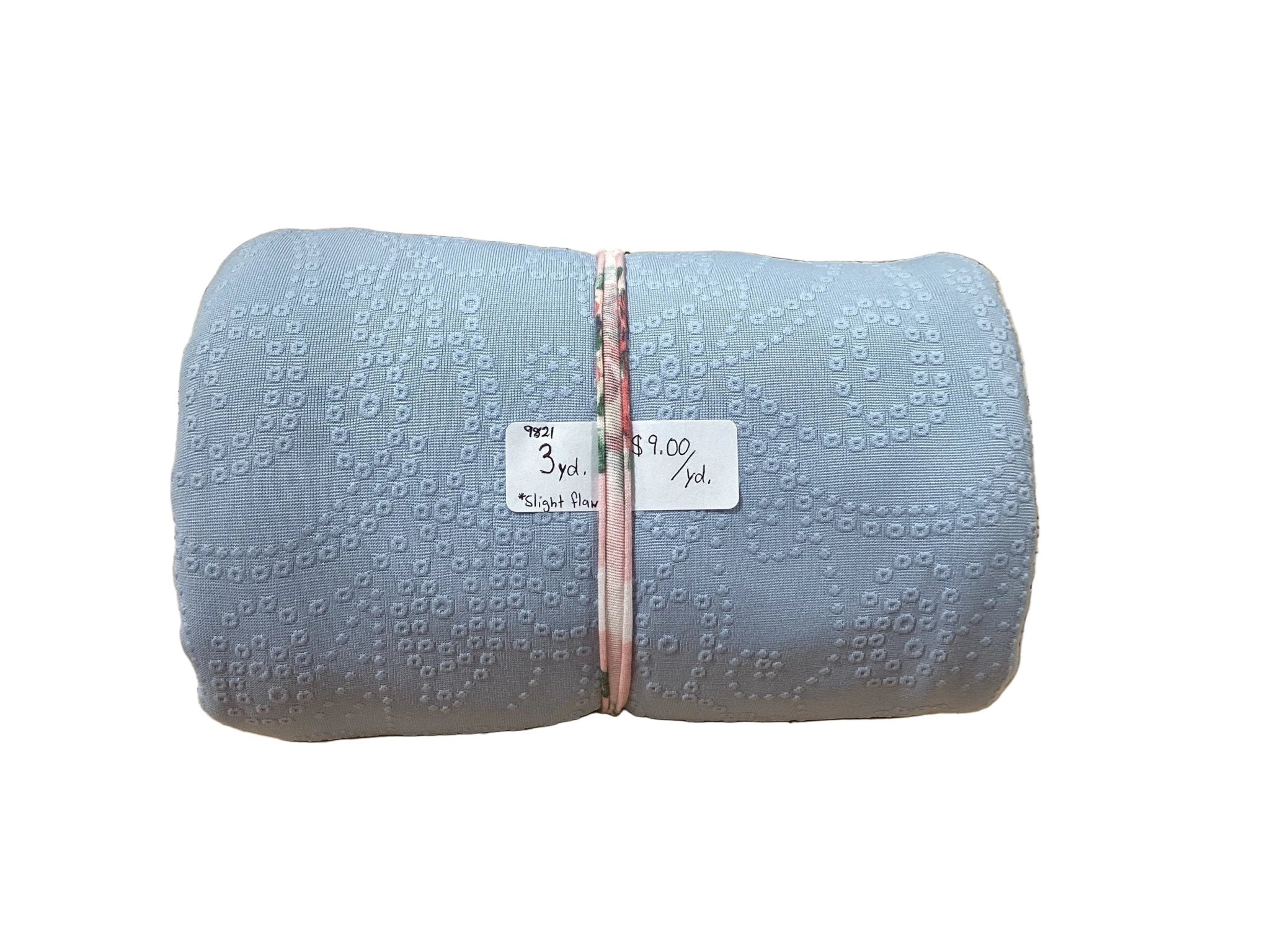 Remnant - marcille knit, light blue, textured,3 yd. @ $9.00/ yd. (Slight flaw) - Homeplace Market LLC