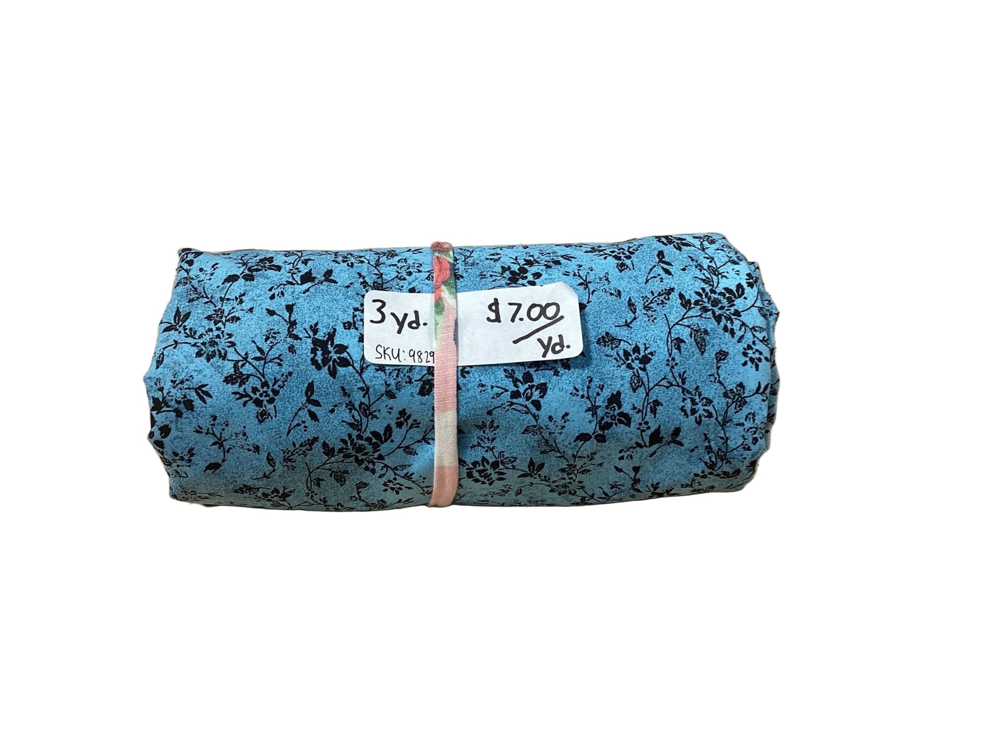 Remnant - poly cotton, blue, floral, 3yd. @ $7.00/yd. - Homeplace Market LLC